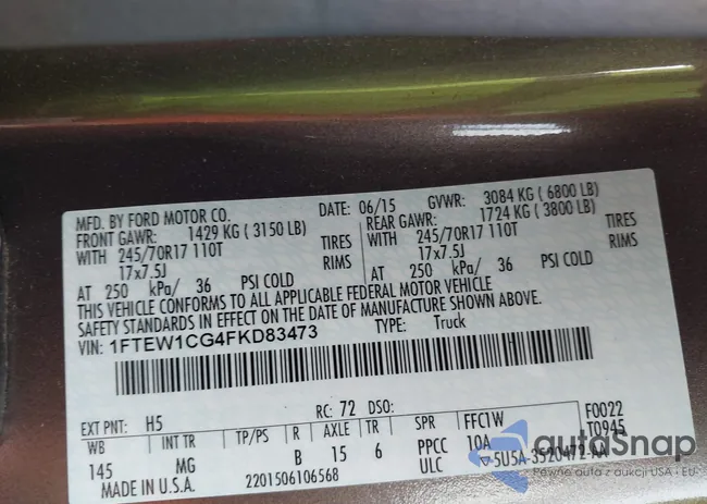 1FTEW1CG4FKD83473: 44223352