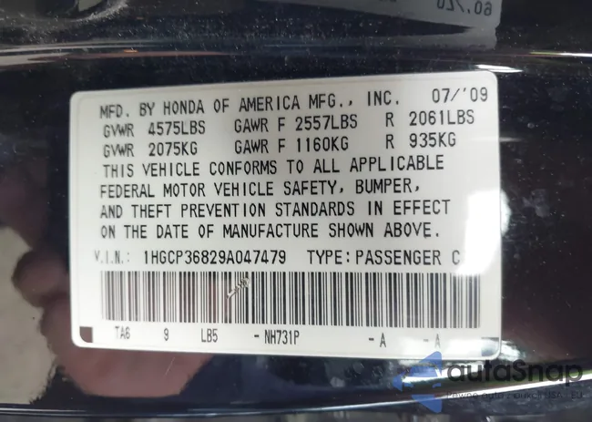 1HGCP36829A047479: 44224453