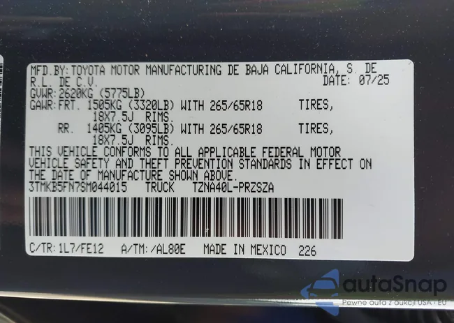 3TMKB5FN7SM044015: 44224522