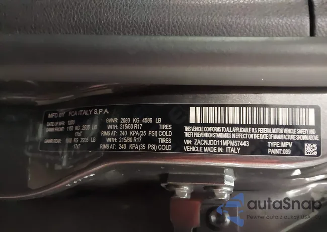 ZACNJDD11MPM57443: 44224523