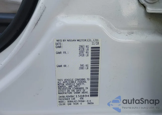 1N4BL4DV8KC150894: 44224529