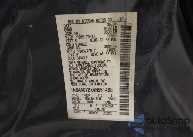 1N6AA07BX4N551468: 44224582