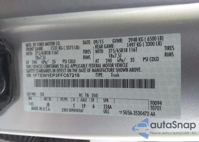 1FTEW1EP3FFC67218: 44224632