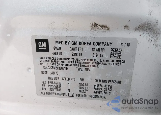 KL4CJCSM2KB806192: 44224739