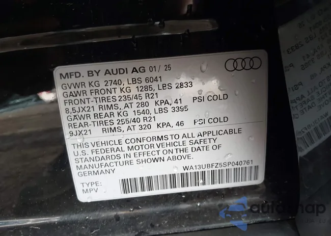 WA13UBFZ5SP040761: 44224764