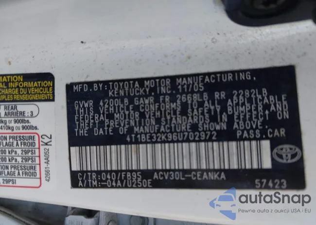 4T1BE32K96U702972: 44224878