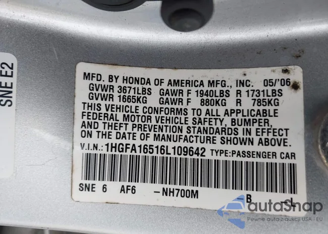 1HGFA16516L109642: 44223969