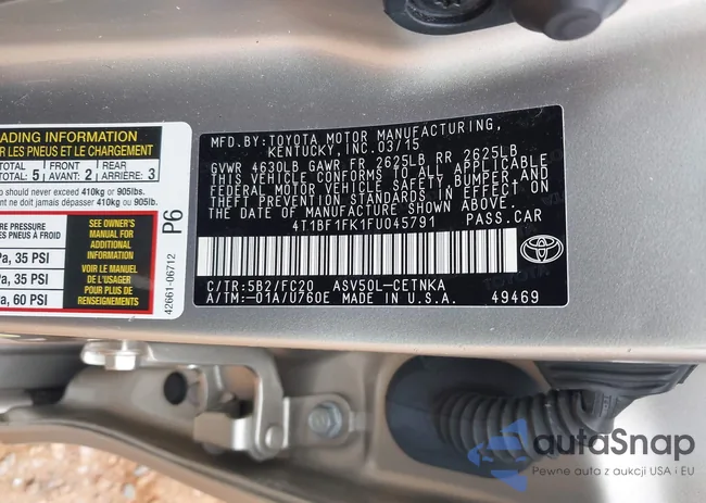 4T1BF1FK1FU045791: 44224039