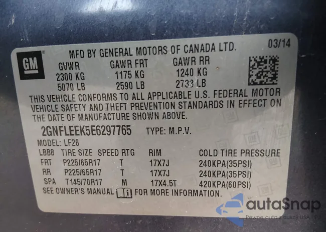 2GNFLEEK5E6297765: 44224045