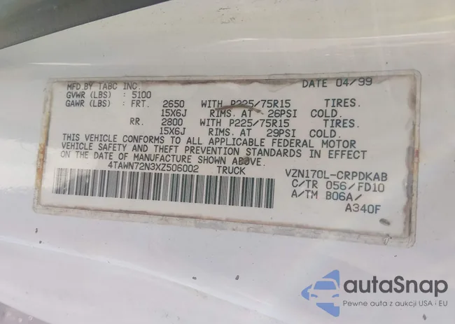 4TAWN72N3XZ506002: 44224048