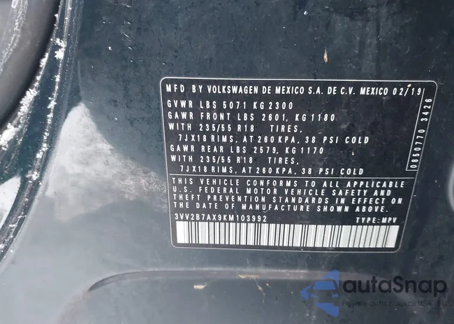 3VV2B7AX9KM103992: 44224096