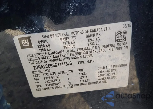 2GNALCEK3G1111526: 44224176