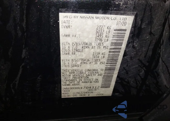 1N6ED0EB8LN704312: 44224225