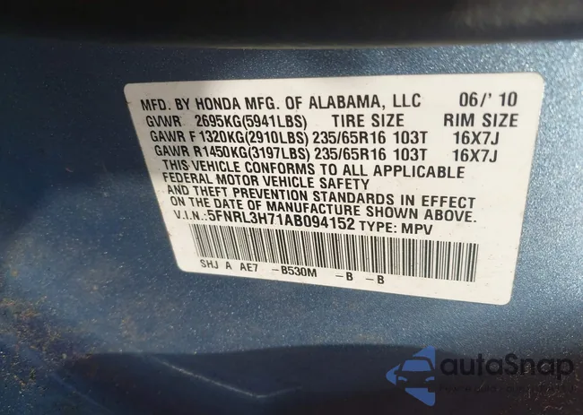 5FNRL3H71AB094152: 44224299