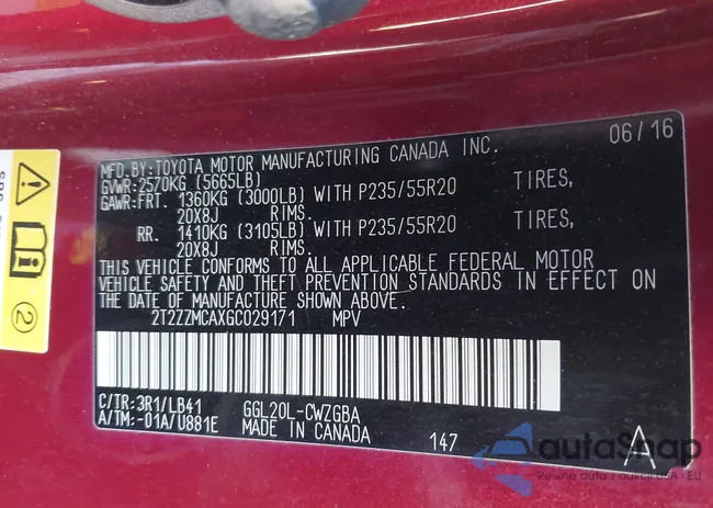 2T2ZZMCAXGC029171: 44224307