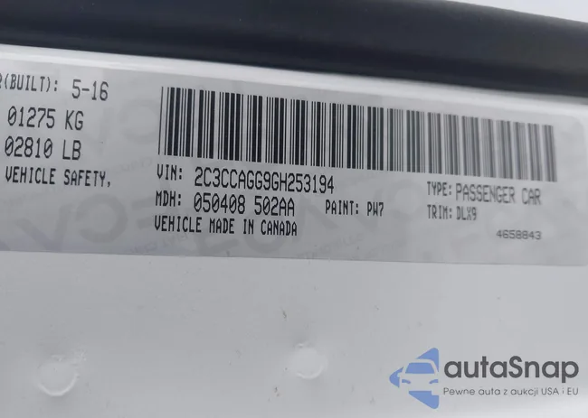 2C3CCAGG9GH253194: 44224326