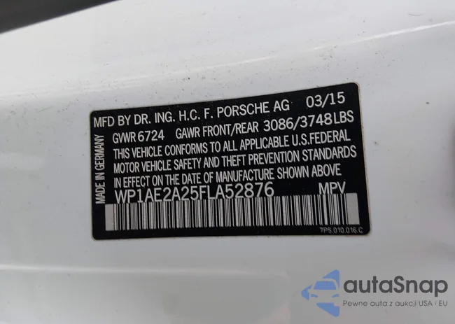 WP1AE2A25FLA52876: 44224330