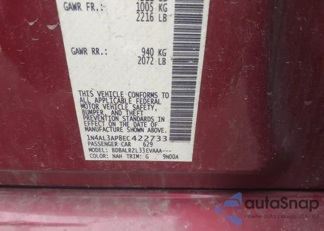 1N4AL3AP8EC422733: 44225402