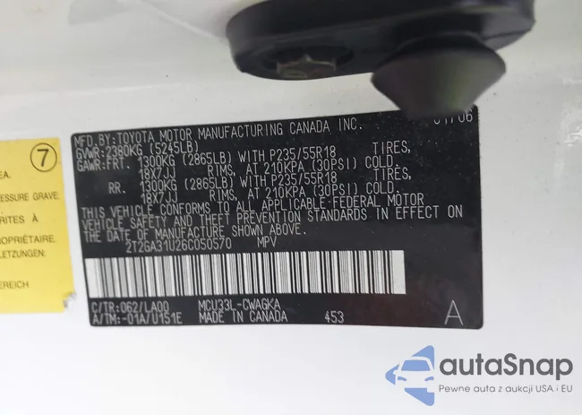 2T2GA31U26C050570: 44225476