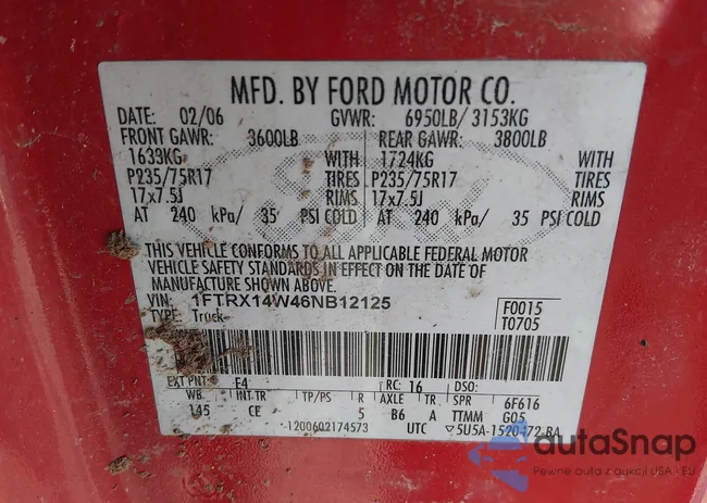 1FTRX14W46NB12125: 44225534