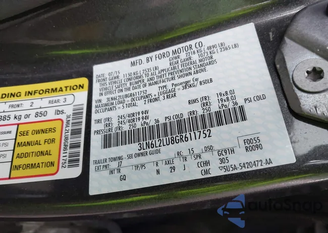 3LN6L2LU8GR611752: 44225678