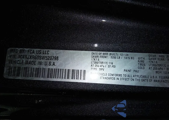 1C4RJXR60SW520798: 44225780