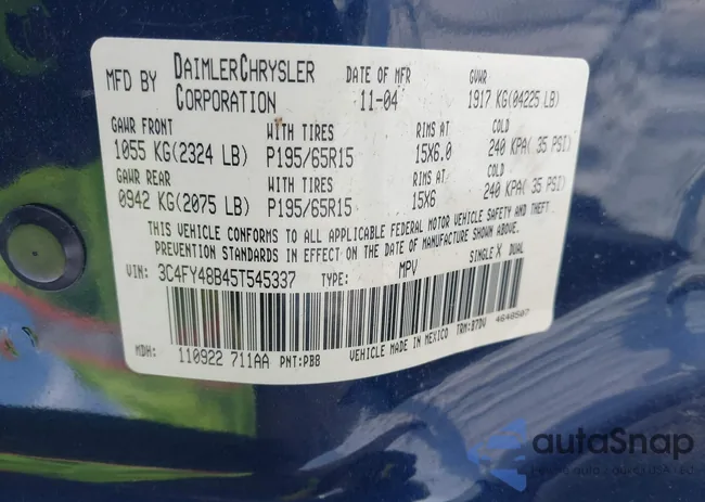 3C4FY48B45T545337: 44225875