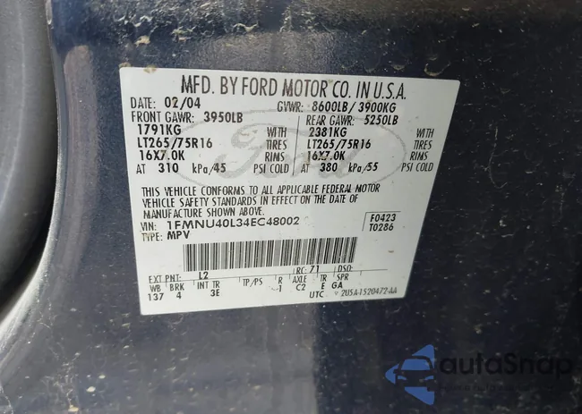 1FMNU40L34EC48002: 44225911