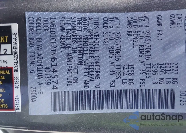 1N6ED1CL2TN614574: 44225010