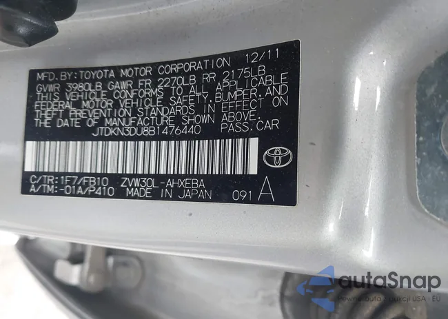 JTDKN3DU8B1476440: 44225041