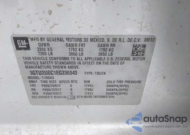 3GTU2UEC1EG236343: 44225140