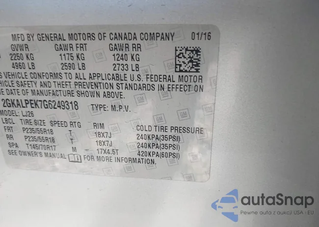 2GKALPEK7G6249318: 44225301