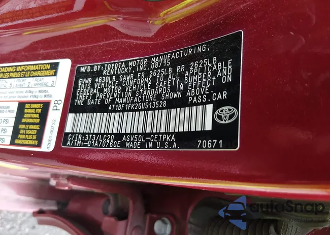 4T1BF1FK2GU513528: 44226663