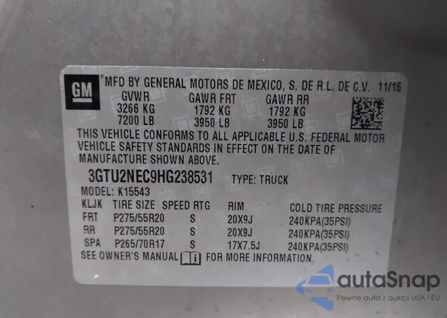 3GTU2NEC9HG238531: 44226668