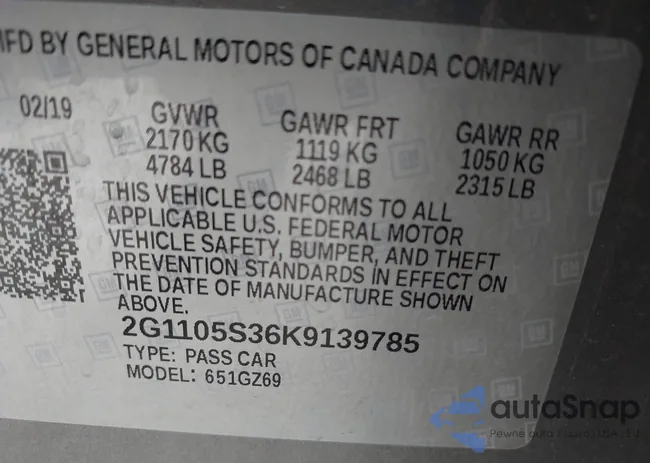 2G1105S36K9139785: 44226681