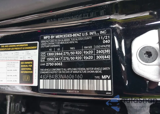 4JGFB4JB3NA606160: 44226683