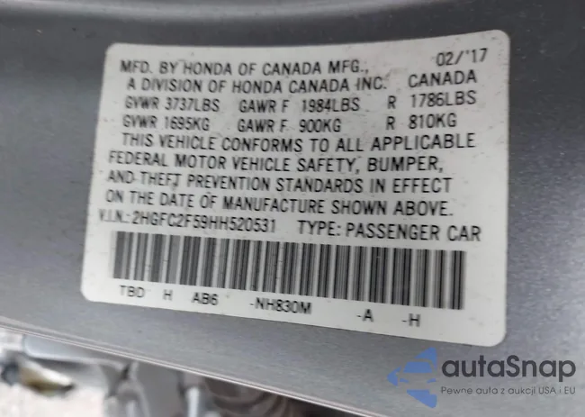 2HGFC2F59HH520531: 44226709