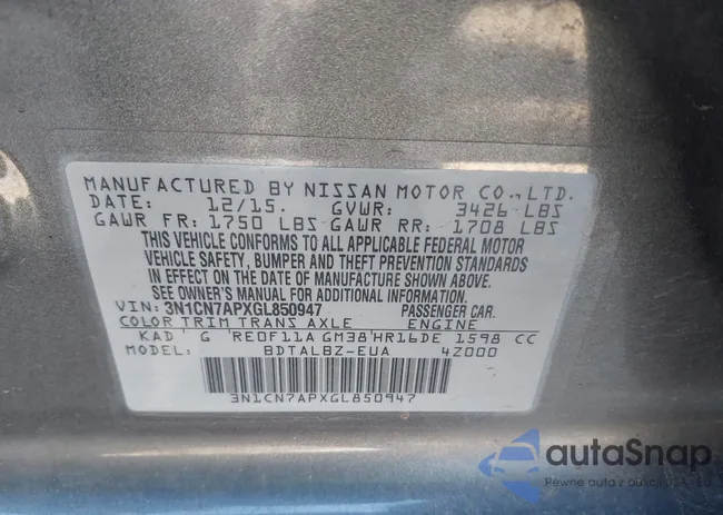 3N1CN7APXGL850947: 44226730