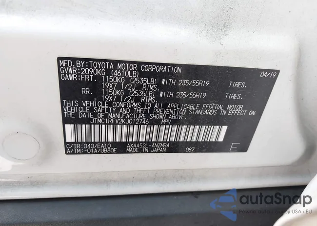 JTMC1RFV2KJ012746: 44226825