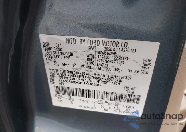 1FMCU0DG6BKB88308: 44226938