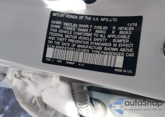 SHHFK7H37LU212670: 44226060