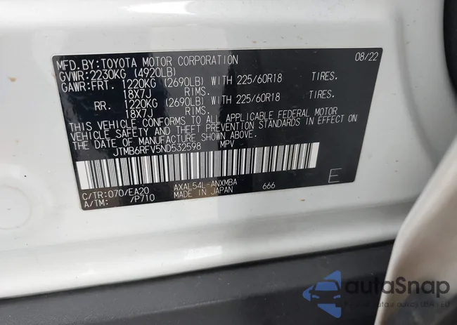 JTMB6RFV5ND532598: 44226105