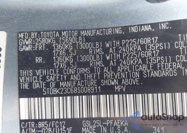 5TDBK23C68S008911: 44226224