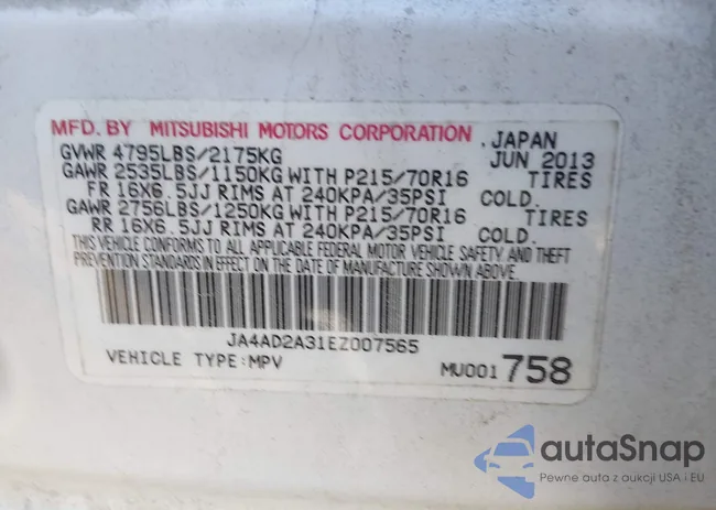 JA4AD2A31EZ007565: 44226253