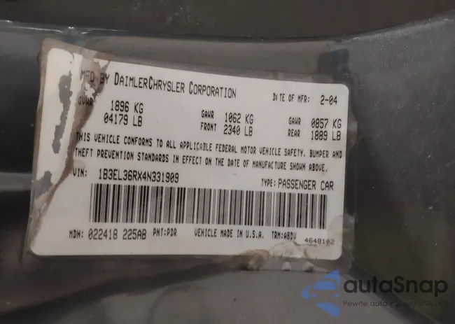 1B3EL36RX4N331909: 44226327