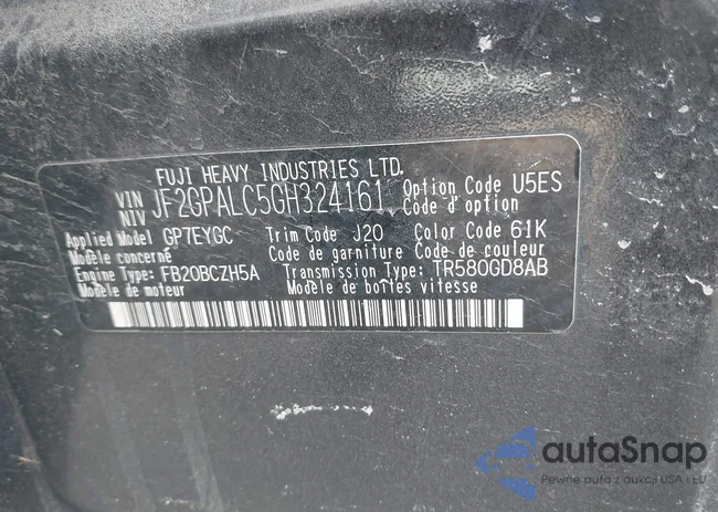 JF2GPALC5GH324161: 44227362