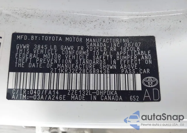 2T1KR32E28C689436: 44227445