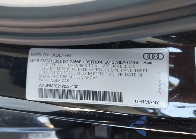 WAUF8AFC2HN039100: 44227479