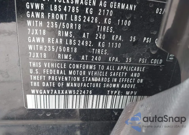 WVGAV7AXXAW522476: 44227521