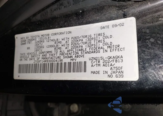 JTEBT14R830004196: 44227533